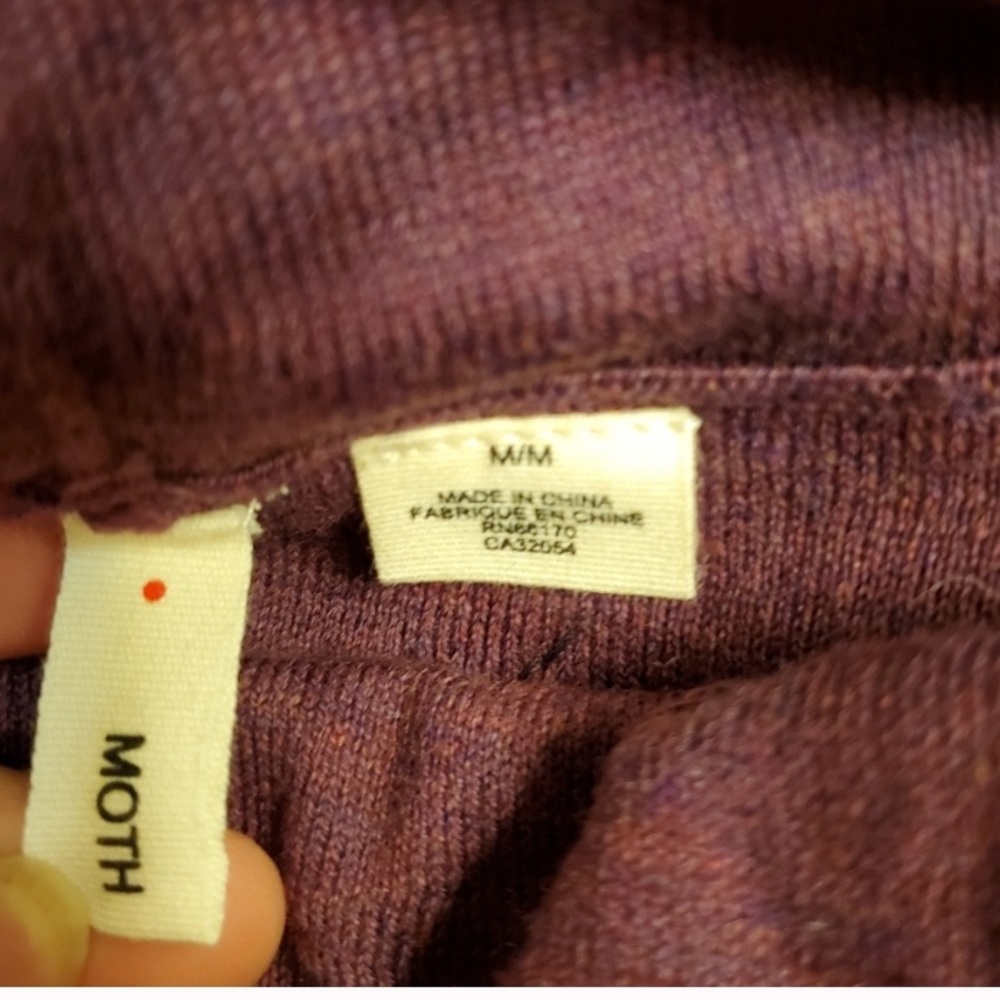 🛑SOLD🛑 Anthropologie Moth Purple Cowl Sweater - Picture 5 of 9